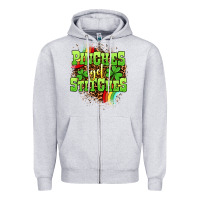 Heather Grey St. Patrick's Day Pinches get stitches Zipper Hoodie - OliviaCreatesArt
