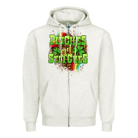 Oatmeal Heather St. Patrick's Day Pinches get stitches Zipper Hoodie - OliviaCreatesArt