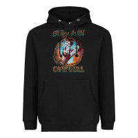 Black Stay Wild Cowgirl Heavyweight Hoodie - FaDigitalArtStudio