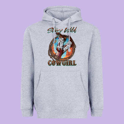 Stay Wild Cowgirl Heavyweight Hoodie Designed By Fadigitalartstudio