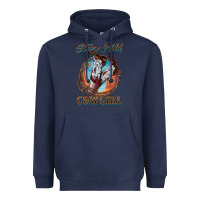 Navy Stay Wild Cowgirl Heavyweight Hoodie - FaDigitalArtStudio