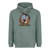 Sage Stay Wild Cowgirl Heavyweight Hoodie - FaDigitalArtStudio
