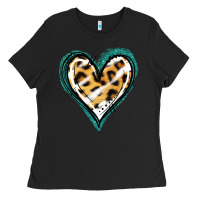 Black Glitter Leopard Heart Ladies Tee - Jasminsmagicworld