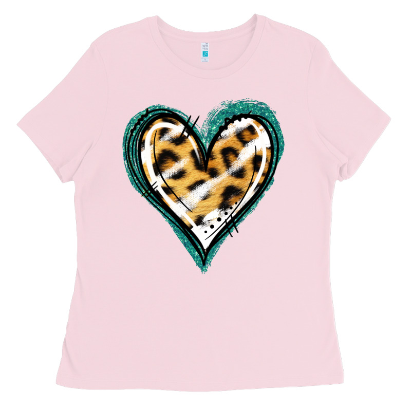 Glitter Leopard Heart Ladies Tee by Jasminsmagicworld | Teevron