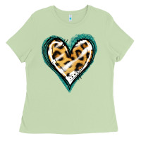 Matcha Glitter Leopard Heart Ladies Tee - Jasminsmagicworld