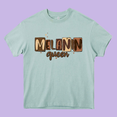 Melanin Queen Heavy Core Tee Designed By Maliassmallbusiness