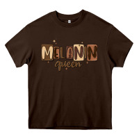 Chocolate Brown melanin queen Heavy Core Tee - MaliasSmallBusiness