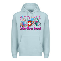 Blue Mist Coffee Nurse Repeat Nurse Coffee Cups Premium Hoodie - FaDigitalArtStudio