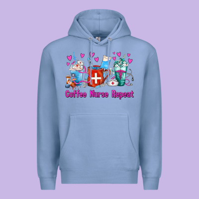 Coffee Nurse Repeat Nurse Coffee Cups Premium Hoodie Designed By Fadigitalartstudio