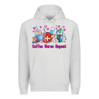 Dove Grey Coffee Nurse Repeat Nurse Coffee Cups Premium Hoodie - FaDigitalArtStudio