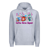 Heather Grey Coffee Nurse Repeat Nurse Coffee Cups Premium Hoodie - FaDigitalArtStudio
