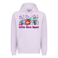 Lilac Coffee Nurse Repeat Nurse Coffee Cups Premium Hoodie - FaDigitalArtStudio