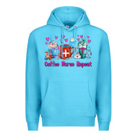 Ocean Blue Coffee Nurse Repeat Nurse Coffee Cups Premium Hoodie - FaDigitalArtStudio