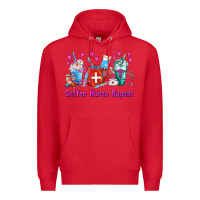 Red Coffee Nurse Repeat Nurse Coffee Cups Premium Hoodie - FaDigitalArtStudio