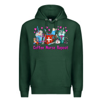 Sports Green Coffee Nurse Repeat Nurse Coffee Cups Premium Hoodie - FaDigitalArtStudio