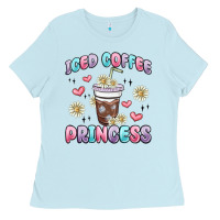 Baby Blue iced coffee princess Ladies Tee - MaliasSmallBusiness