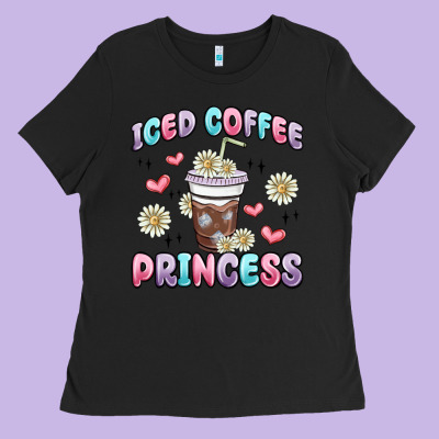 Iced Coffee Princess Ladies Tee Designed By Maliassmallbusiness