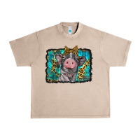 French Oak baby pig with leopard background Urban Heavy Tee - BarkalooDesign