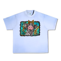 Grape Ice baby pig with leopard background Urban Heavy Tee - BarkalooDesign