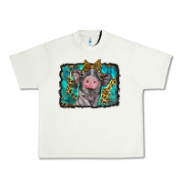 Pistachio baby pig with leopard background Urban Heavy Tee - BarkalooDesign