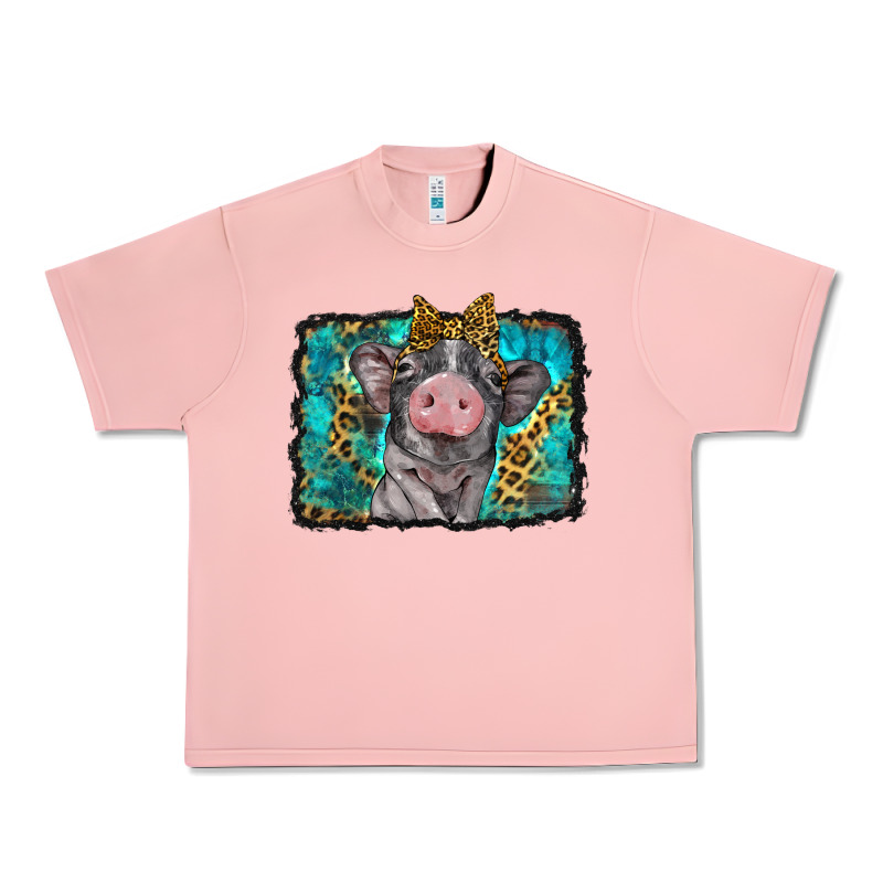Baby Pig With Leopard Background Urban Heavy Tee by BarkalooDesign | Teevron