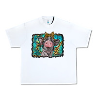 White baby pig with leopard background Urban Heavy Tee - BarkalooDesign