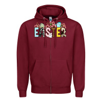 Burgundy Western Easter Zipper Hoodie - OliviaCreatesArt