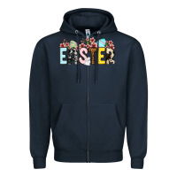 Navy Western Easter Zipper Hoodie - OliviaCreatesArt