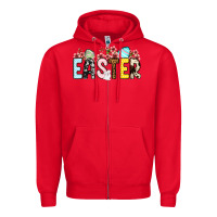 Red Western Easter Zipper Hoodie - OliviaCreatesArt