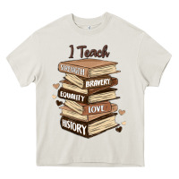 Cream i teach strength bravery equality love history Heavy Core Tee - MaliasSmallBusiness