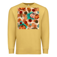 Antique Gold floral pumpkins seamless pattern Premium Sweatshirt - BundleAndBundleShop
