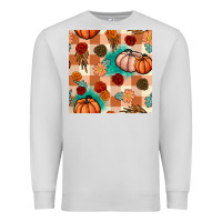 Dove Grey floral pumpkins seamless pattern Premium Sweatshirt - BundleAndBundleShop