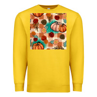 Lemon floral pumpkins seamless pattern Premium Sweatshirt - BundleAndBundleShop