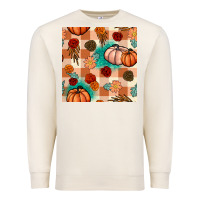 Sandshell floral pumpkins seamless pattern Premium Sweatshirt - BundleAndBundleShop