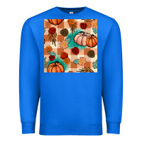True Royal floral pumpkins seamless pattern Premium Sweatshirt - BundleAndBundleShop