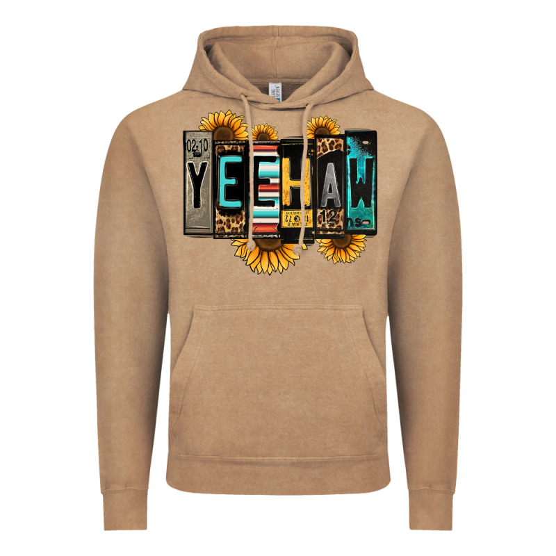 Yeehaw License Plate Letters Vintage Hoodie by Jasminsmagicworld | Teevron