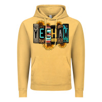 Vintage Mustard yeehaw license plate letters Vintage Hoodie - Jasminsmagicworld