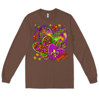 Chestnut Mardi Gras hearts Long Sleeve Tee - NancyCooperArtShop