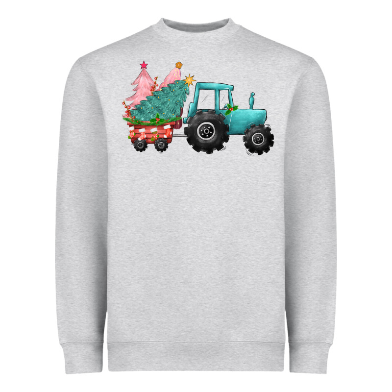 Christmas Tree Tractor Heavyweight Sweatshirt by CowGirlArtShop | Teevron
