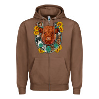 Chestnut western leopard cowhide cow horseshoe Zipper Hoodie - OliviaCreatesArt