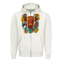 Oatmeal Heather western leopard cowhide cow horseshoe Zipper Hoodie - OliviaCreatesArt