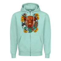 Seafoam western leopard cowhide cow horseshoe Zipper Hoodie - OliviaCreatesArt