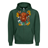 Sports Green western leopard cowhide cow horseshoe Zipper Hoodie - OliviaCreatesArt