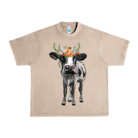 French Oak holstein cow floral wreath Urban Heavy Tee - BarkalooDesign