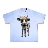 Grape Ice holstein cow floral wreath Urban Heavy Tee - BarkalooDesign
