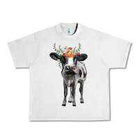 Lunar Rock holstein cow floral wreath Urban Heavy Tee - BarkalooDesign