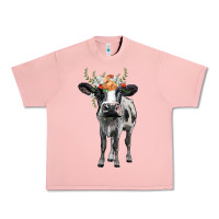 Salmon holstein cow floral wreath Urban Heavy Tee - BarkalooDesign