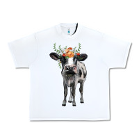 White holstein cow floral wreath Urban Heavy Tee - BarkalooDesign