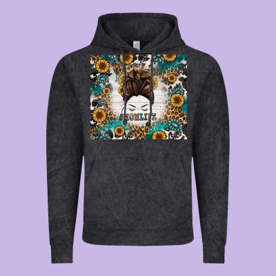 Mom Life Messy Bun Western Vintage Hoodie Designed By Jasminsmagicworld