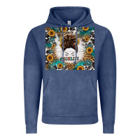 Vintage Denim mom life messy bun western Vintage Hoodie - Jasminsmagicworld